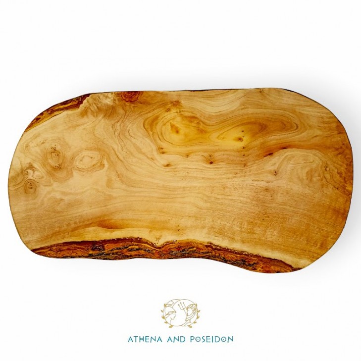 Chopping / serving board irregular shape 35 - 40 cm from olive wood handmade Olea