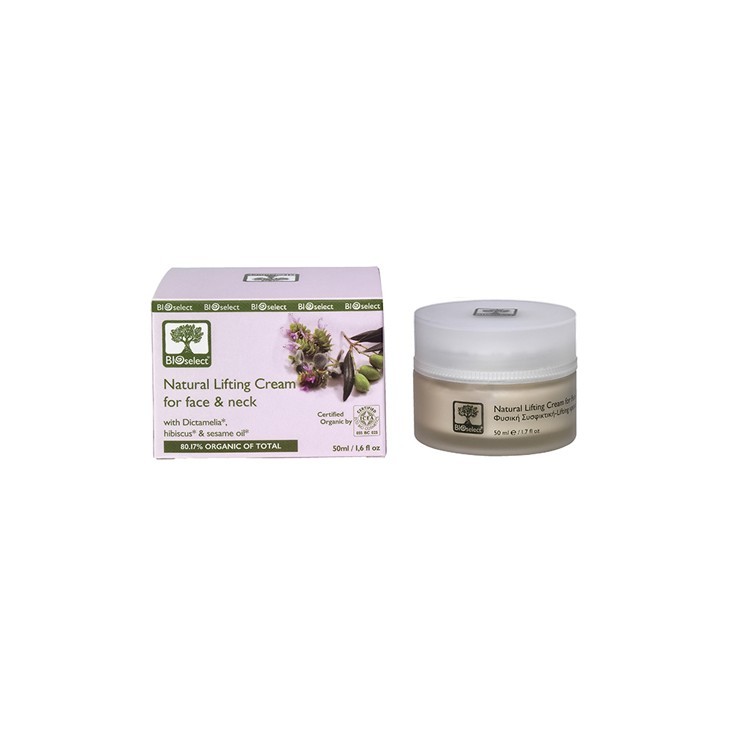 Natural Lifting Cream for Face and Neck Bioselect Organic 50ml