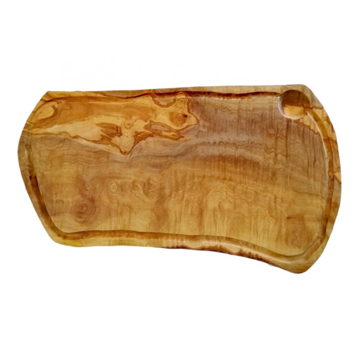 Choping wood irregular shape 30cm from olive wood handmade