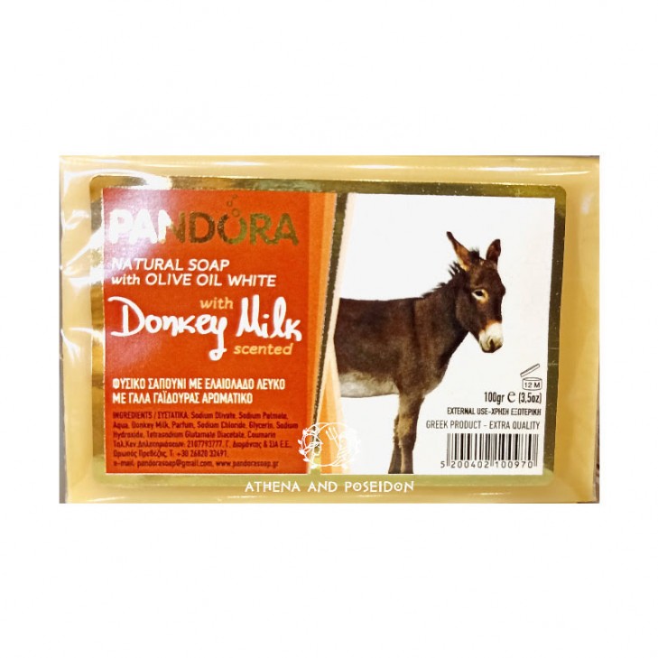 Pandora Natural soap with olive oil white & donkey milk scented 100gr