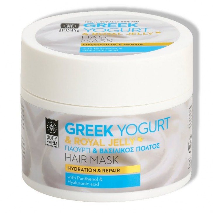 Μάσκα Μαλλιών (Hair Mask) με Γιαούρτι και Βασιλικό Πολτό Bodyfarm (200ml)